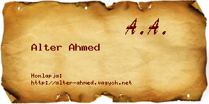 Alter Ahmed névjegykártya